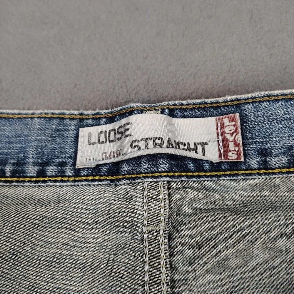Vintage Y2K Levis Loose Fit 569 Jeans 38x32 Blue Straight Wide Leg Grunge Skater